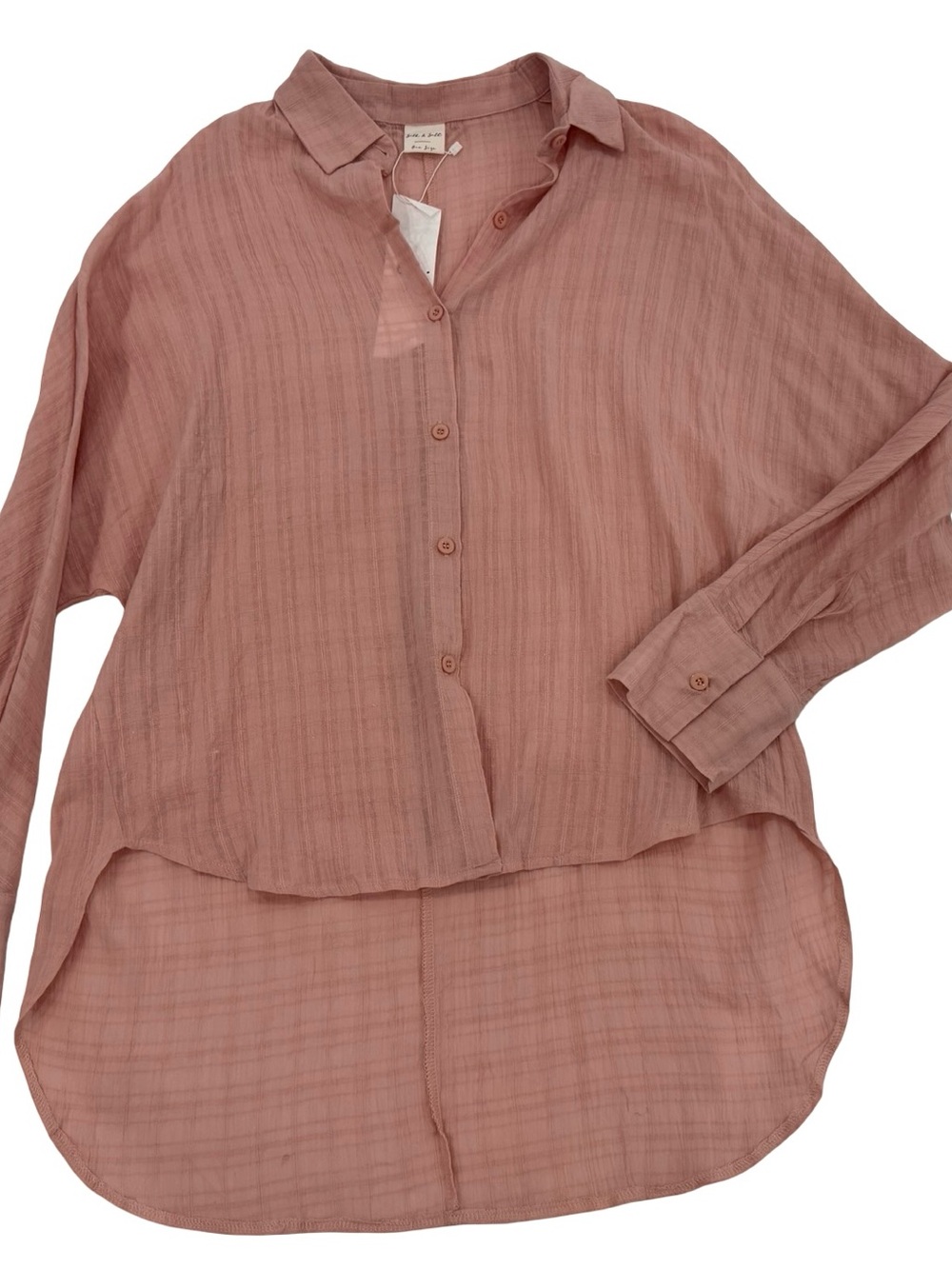 Women's Relaxed Button-Down Shirt in Dusty Pink - Picture 9 of 9